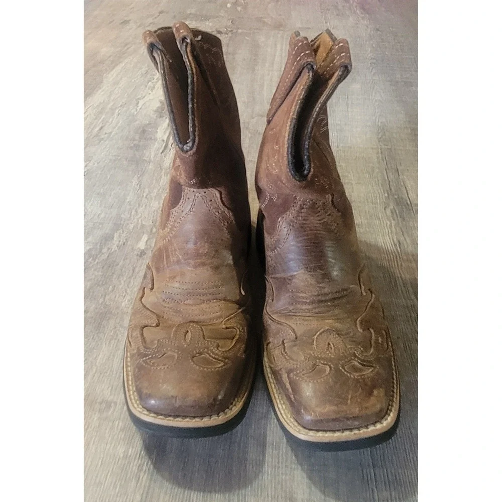 Ariat Fatbaby Kids Brown Leather Western Cowboy Boots 10005880 Size 2